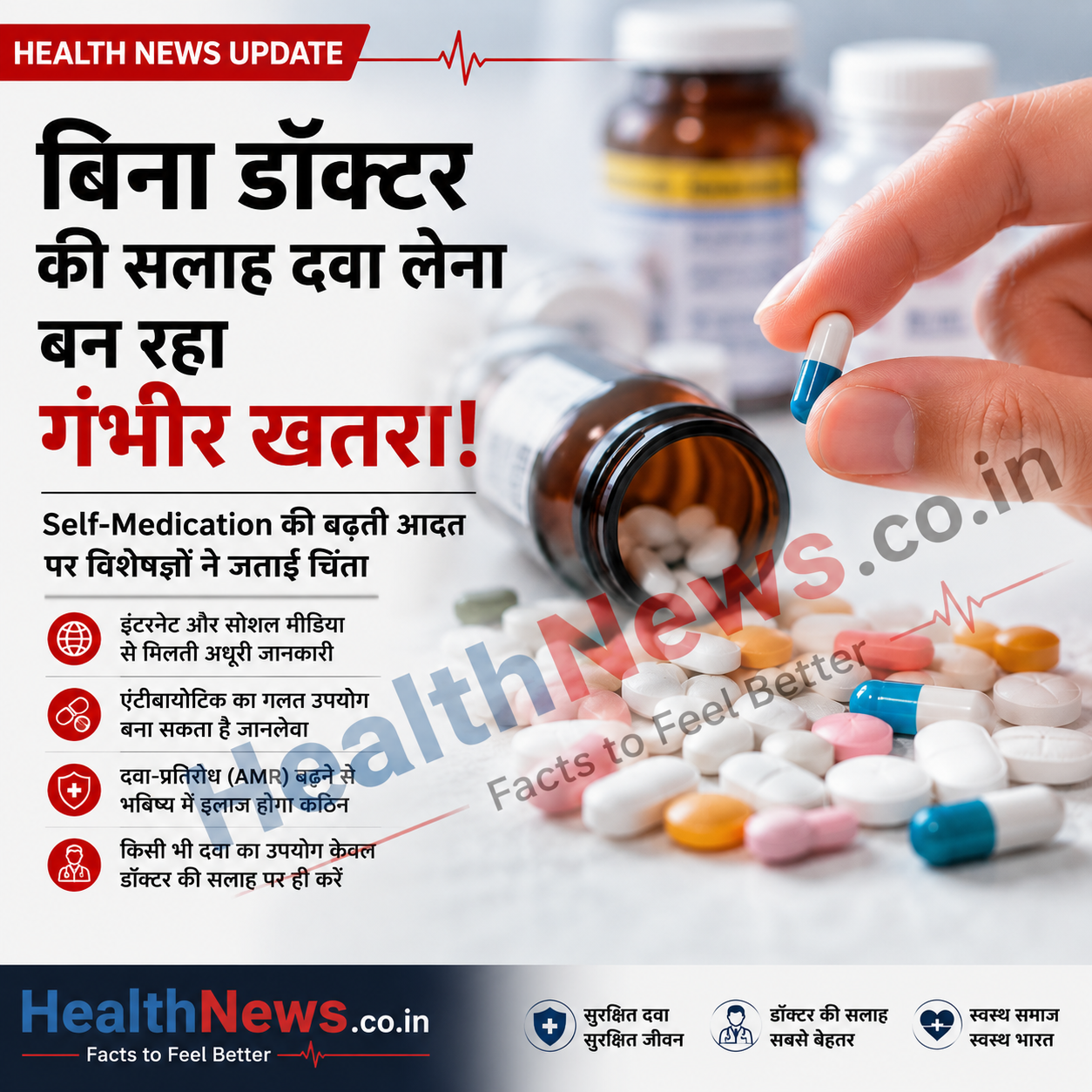 बिना डॉक्टर की सलाह दवा लेना पड़ सकता है भारी, विशेषज्ञों ने बढ़ती Self-Medication की आदत पर जताई चिंता