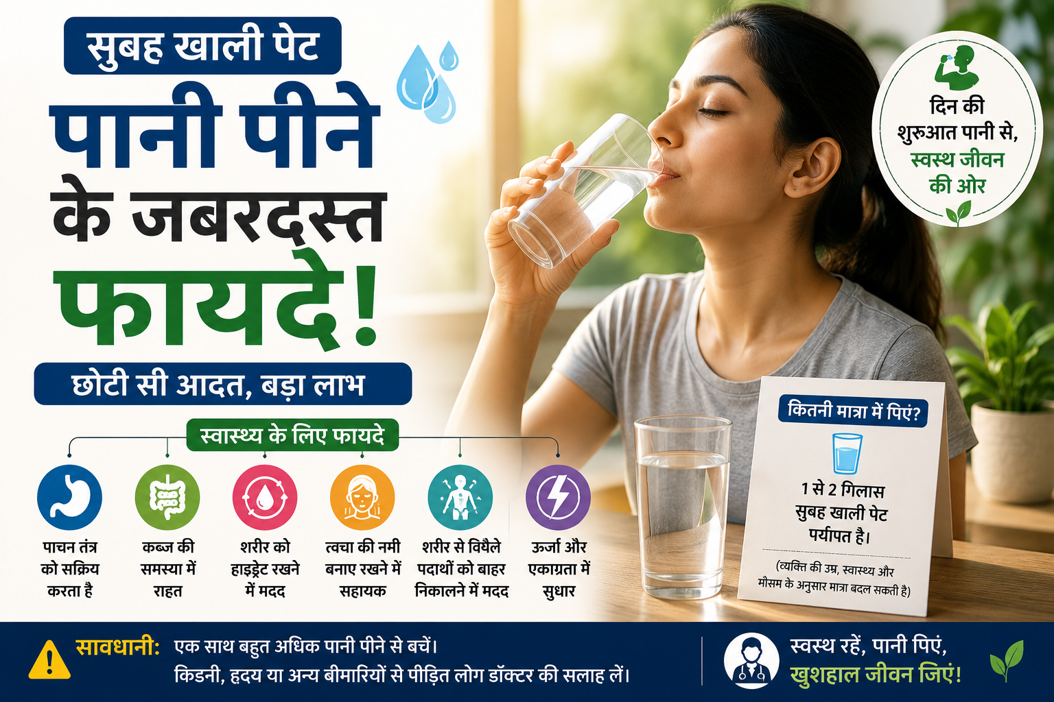 सुबह खाली पेट पानी पीने की आदत से मिल सकते हैं कई स्वास्थ्य लाभ, विशेषज्ञों ने दी सलाह