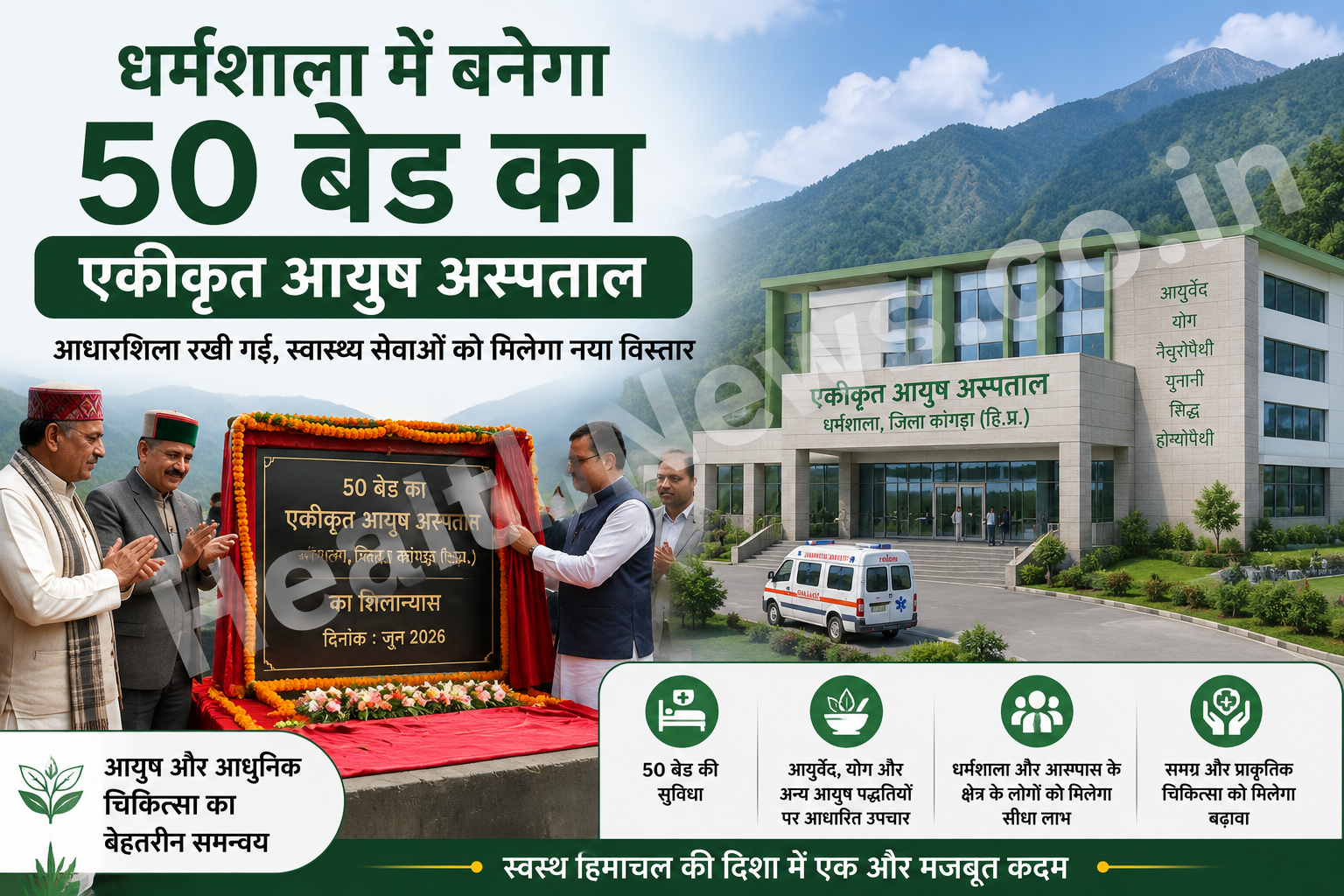 धर्मशाला में बनेगा 50 बेड का एकीकृत आयुष अस्पताल, पारंपरिक और आधुनिक चिकित्सा मिलेगी एक ही परिसर में