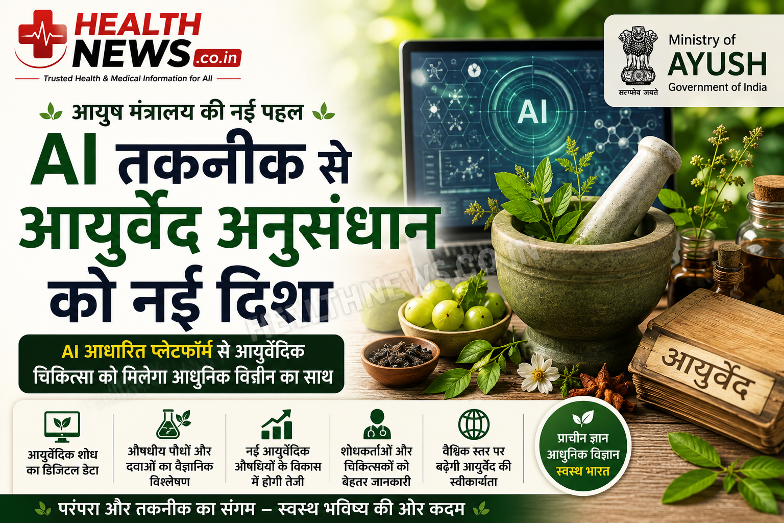 आयुष मंत्रालय ने शुरू किया AI आधारित आयुर्वेद अनुसंधान प्लेटफॉर्म, पारंपरिक चिकित्सा को मिलेगा तकनीक का साथ