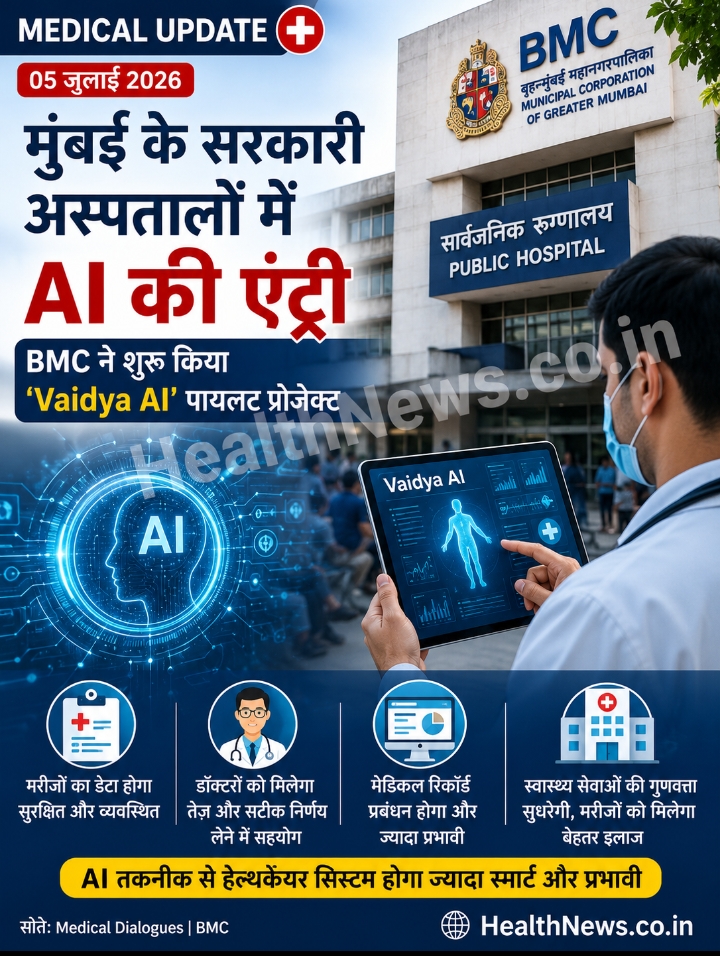मुंबई के सरकारी अस्पतालों में AI की एंट्री, मरीजों की देखभाल के लिए BMC ने शुरू किया ‘Vaidya AI’ पायलट प्रोजेक्ट मुंबई के सरकारी अस्पतालों में AI की एंट्री, मरीजों की देखभाल के लिए BMC ने शुरू किया ‘Vaidya AI’ पायलट प्रोजेक्ट
