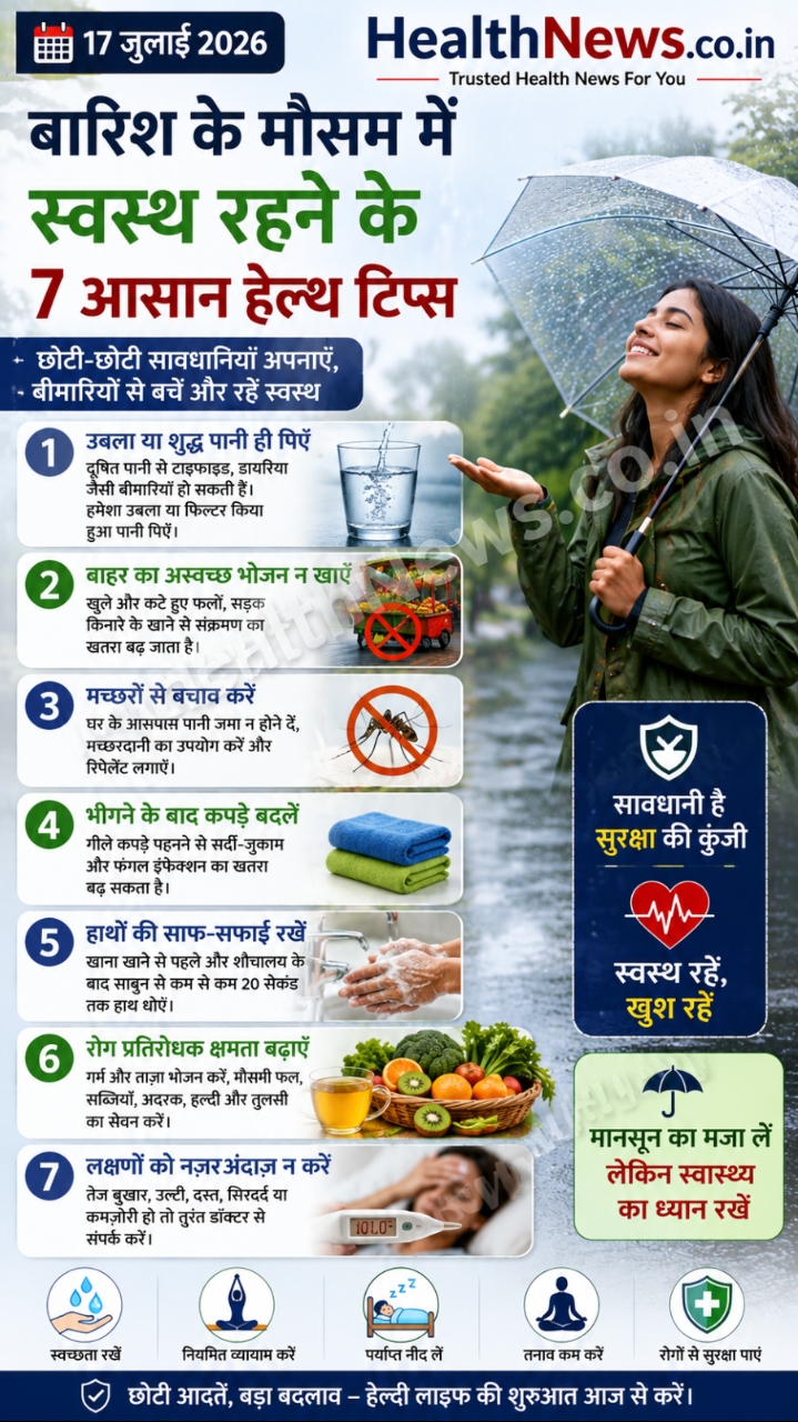 बारिश के मौसम में स्वस्थ रहने के 7 आसान हेल्थ टिप्स
